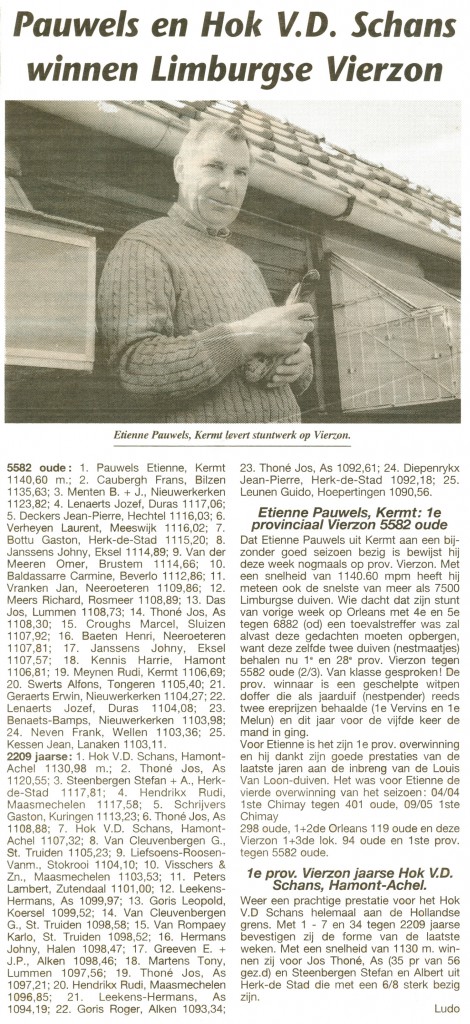 Etienne Pauwels Brieftauben markt Zuechter 9992
