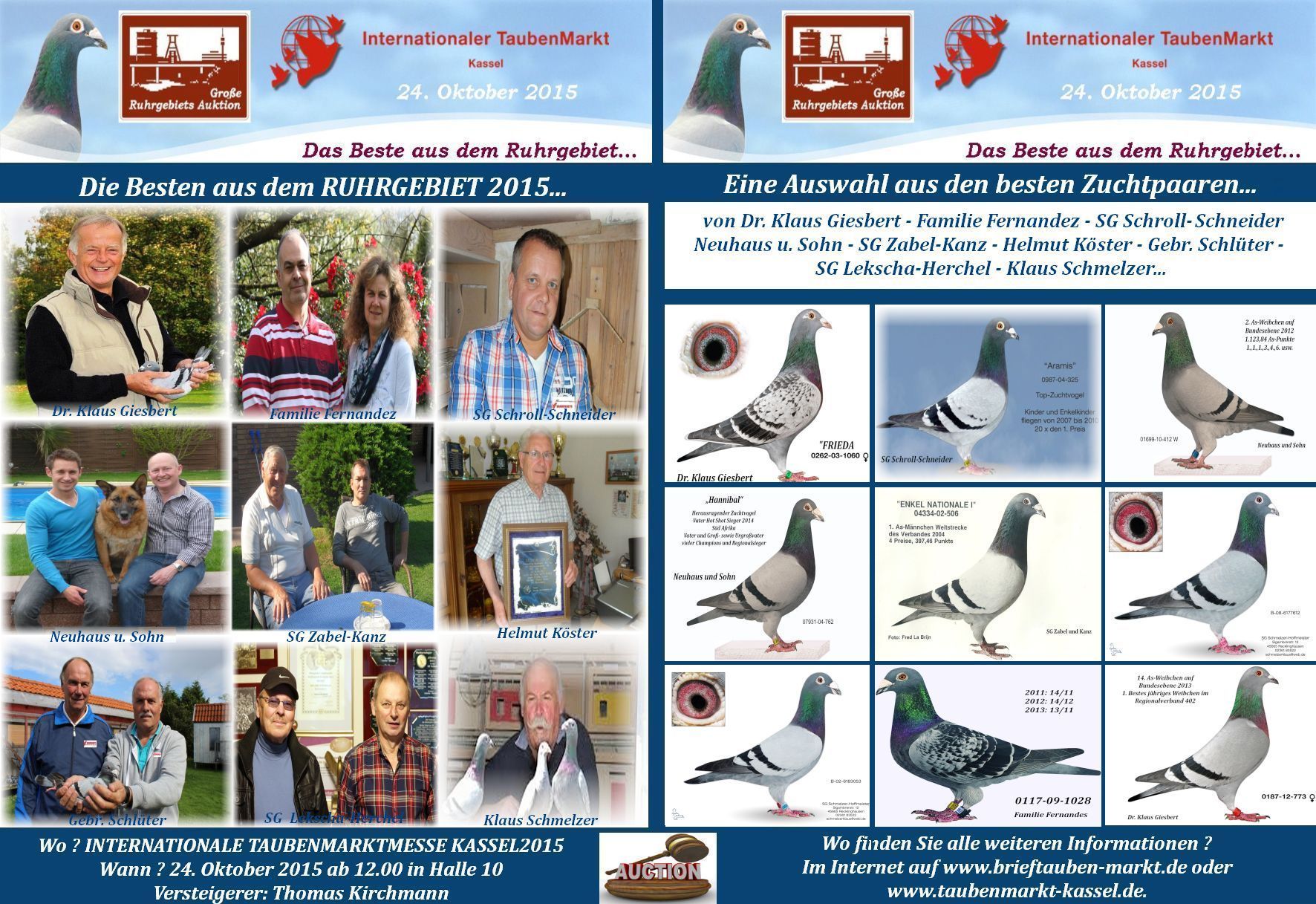 taubenmarkt auktionswerbung ruhrgebiet 2015