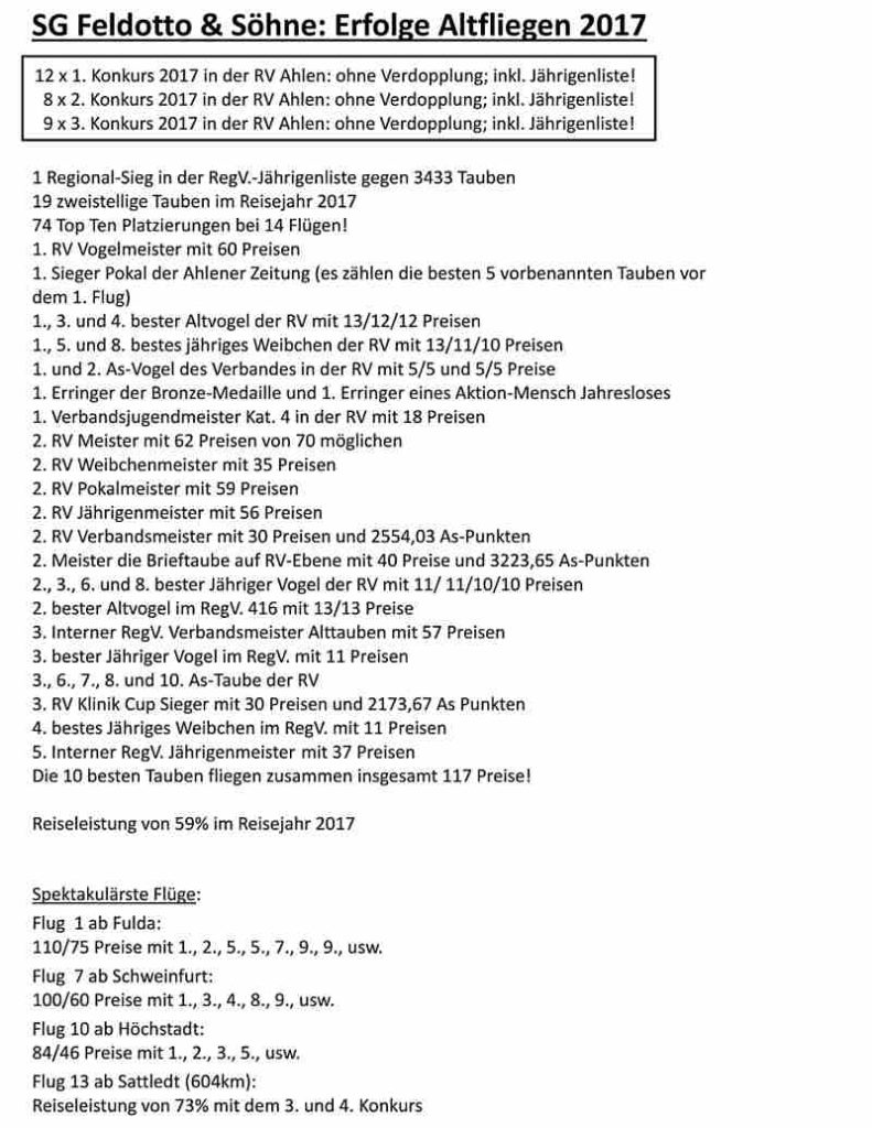 feldotto erfolge 2017